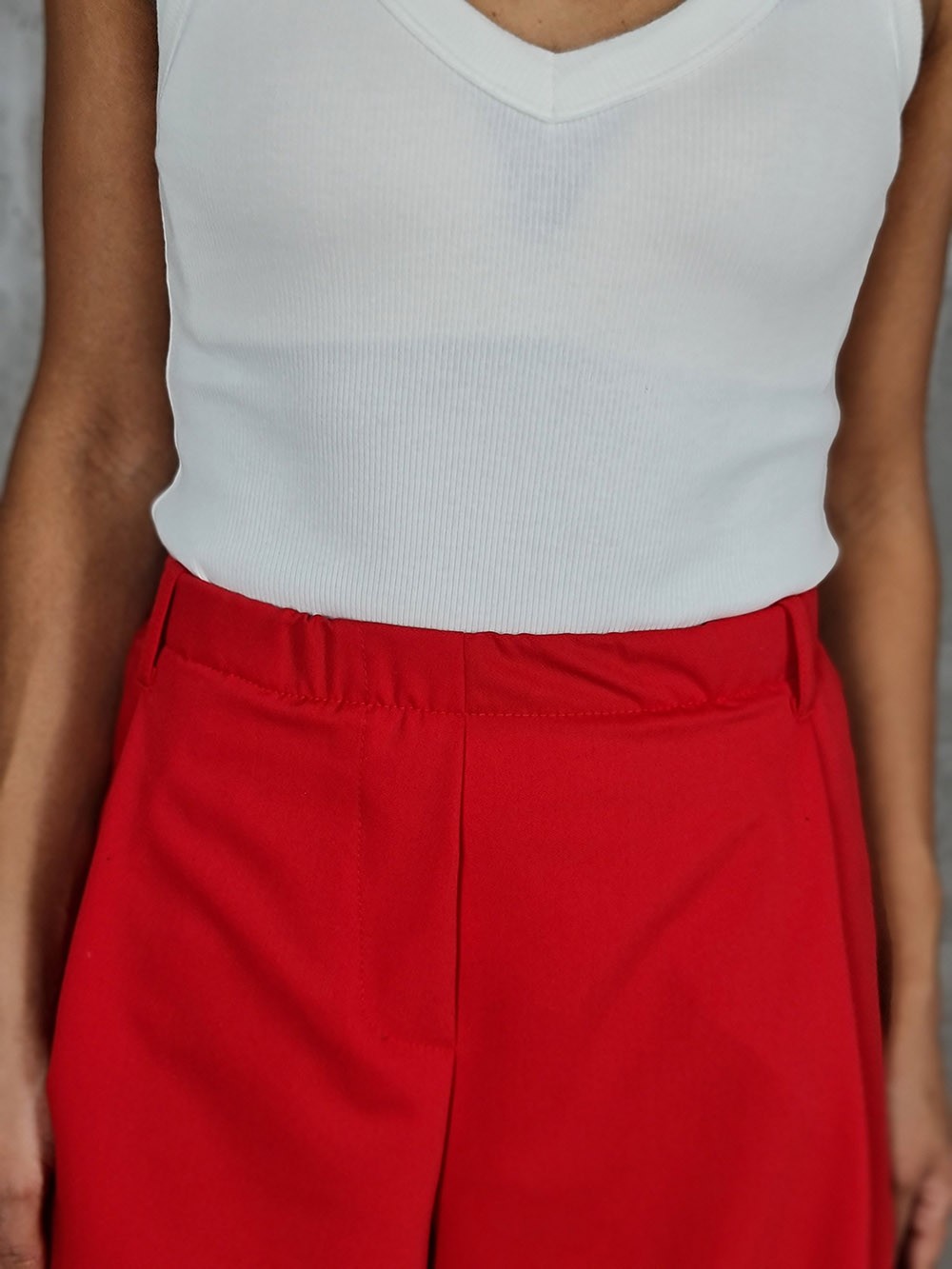 Брюки Imperial на резинке красные , фотография №3