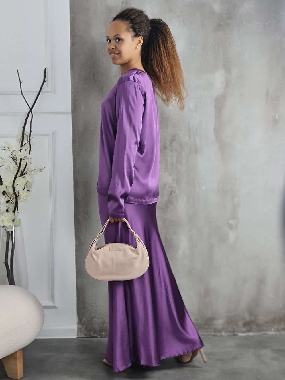 Костюм CLOTHÉ лонг и юбка макси фиолетовый, фотография №3