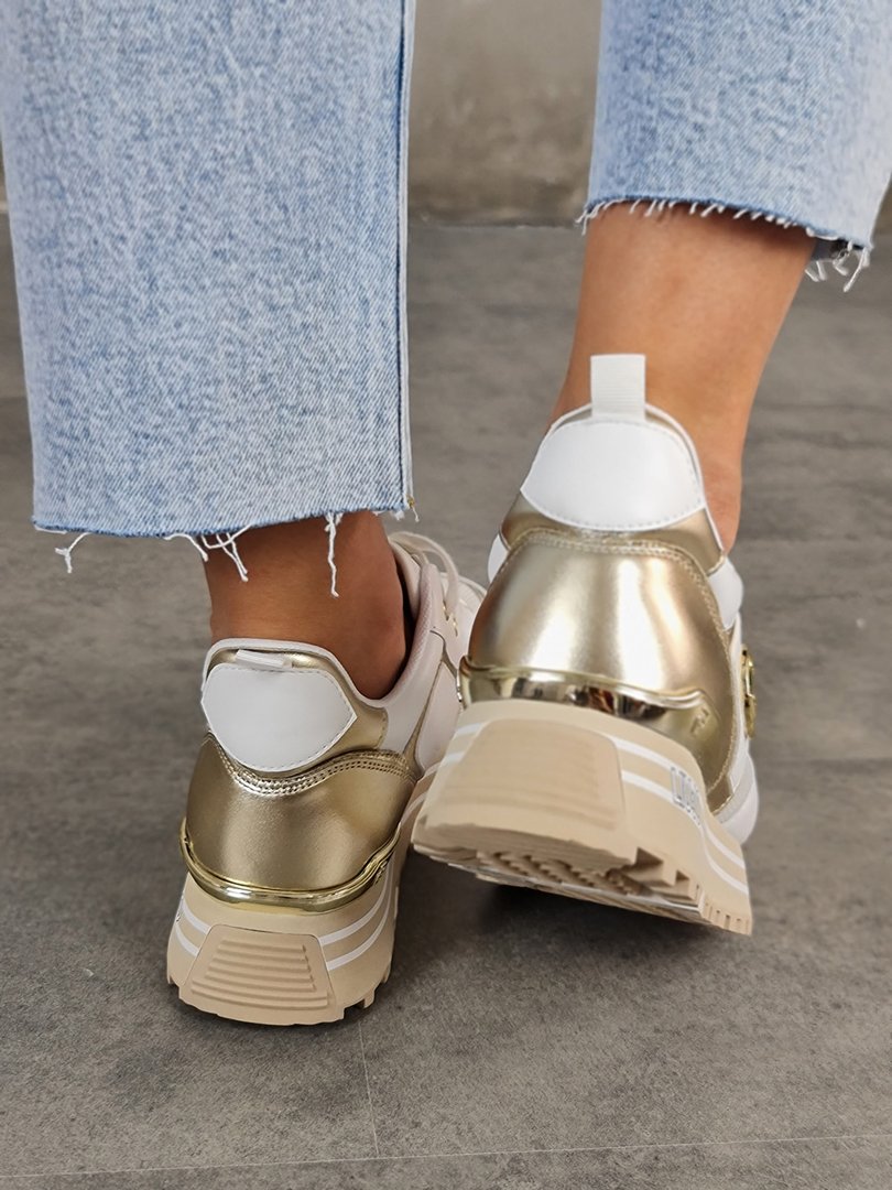 Кроссовки Liu Jo с золотым декором белые, фотография №4