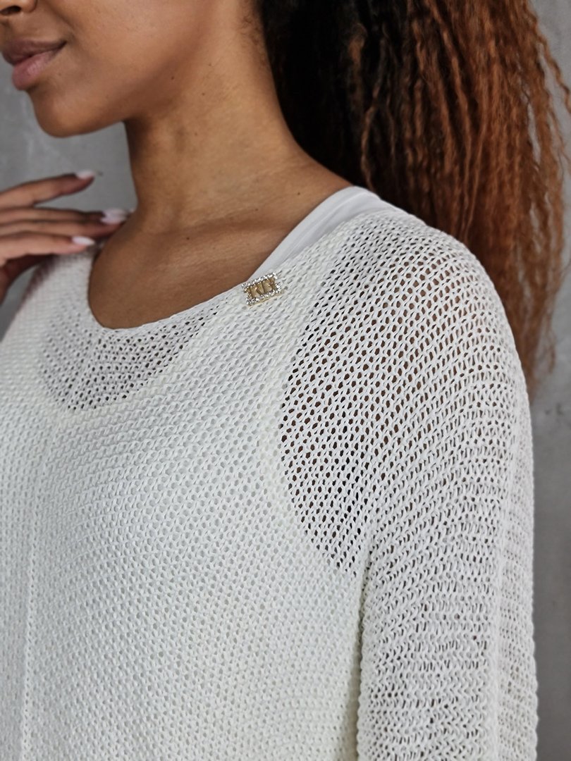 Платье Roberta Biagi джемпер с юбкой плиссе белое, фотография №4