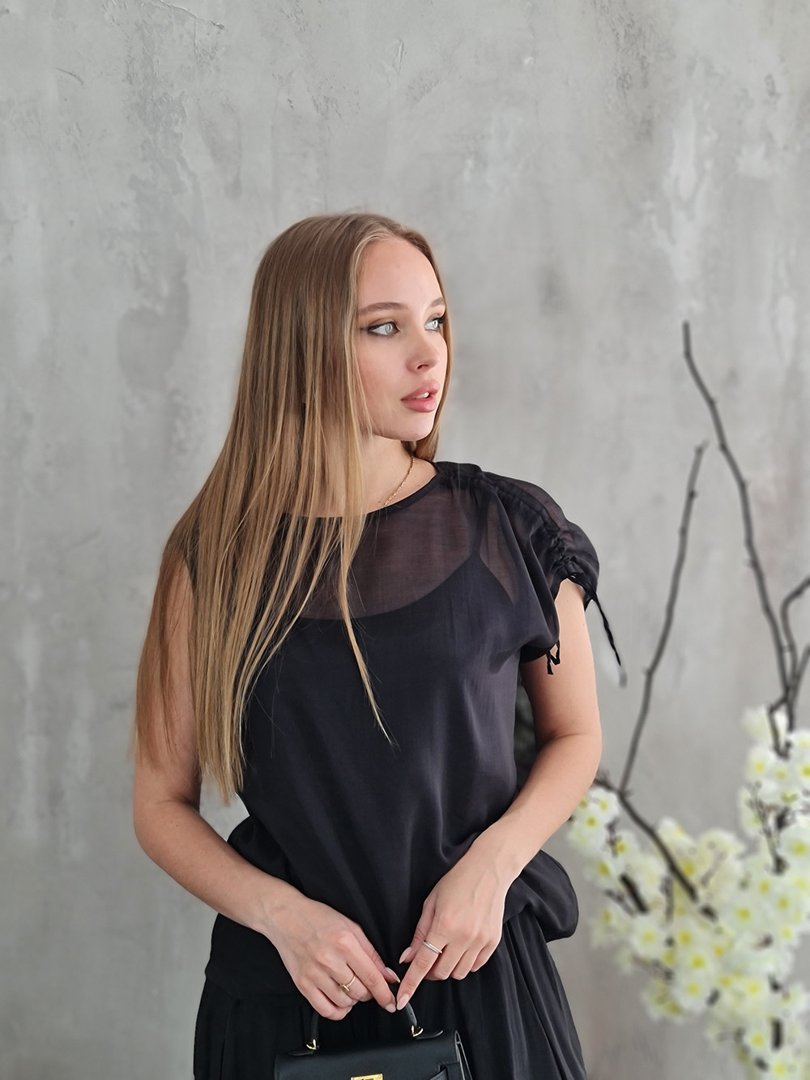 Костюм CLOTHÉ топ с завязками и брюки черный, фотография №3