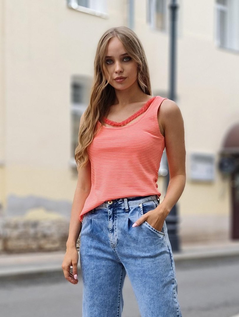 Топ Imperial в полоску с розовой цепью розовый, фотография №1