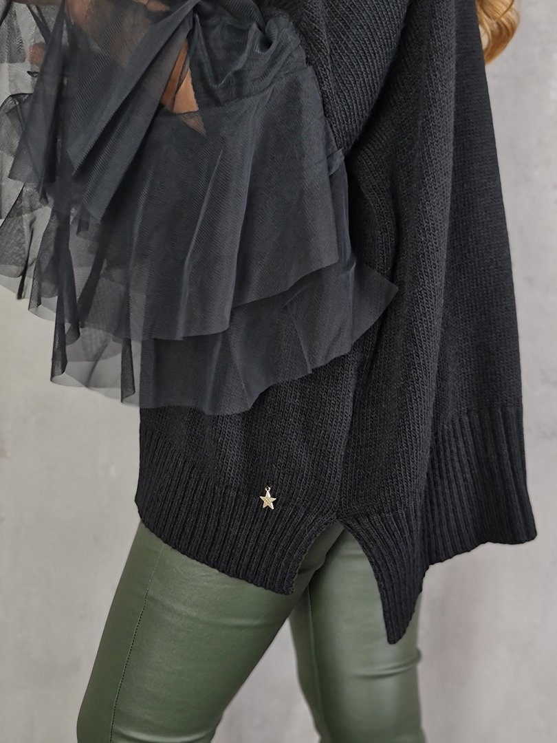 Джемпер Souvenir с сетчатыми рукавами чёрный, фотография №5