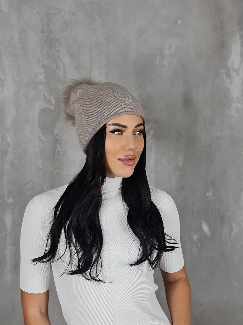Шапка Blanca с помпоном капучино, фотография №2
