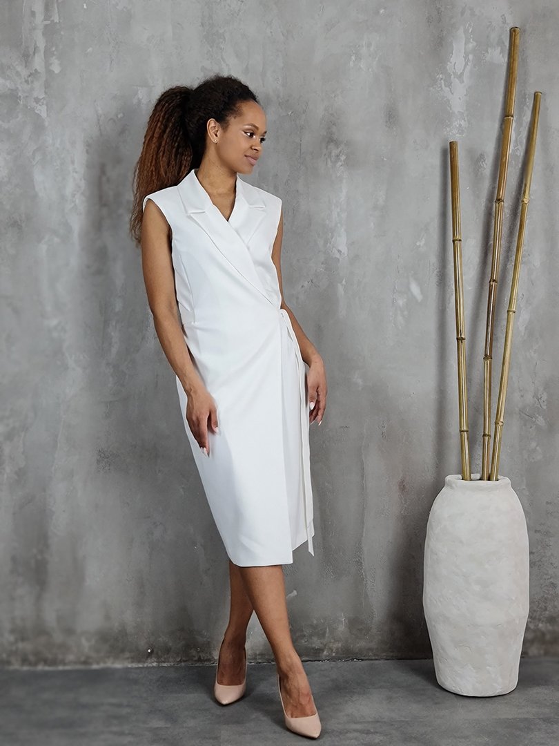 Платье Imperial с поясом белое, фотография №3