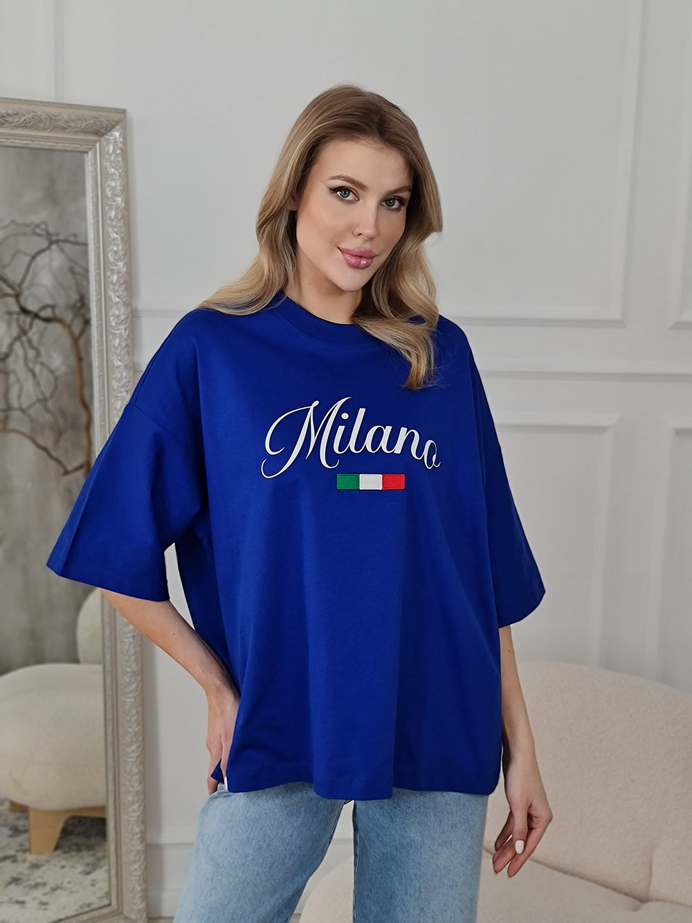 Футболка Barbara Alvisi "MILANO" синяя, фотография №1