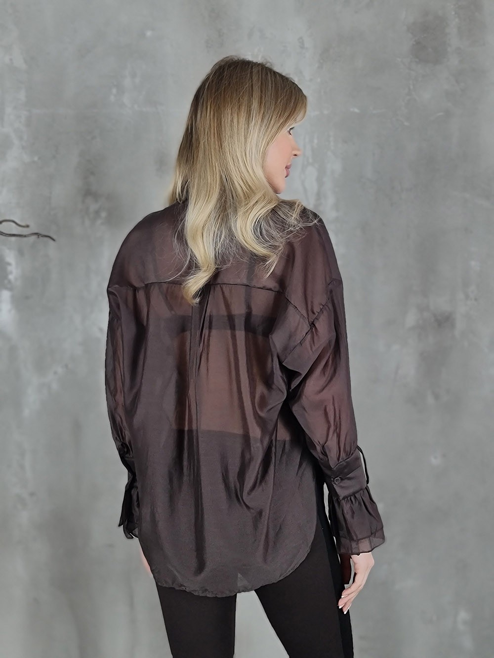 Блузка MIHO'S с манжетами шоколад, фотография №3