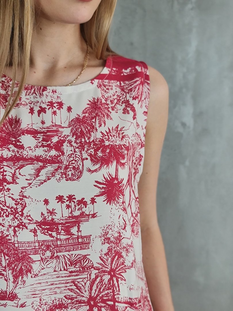 Платье MIHO'S красный принт диор молочное, фотография №4