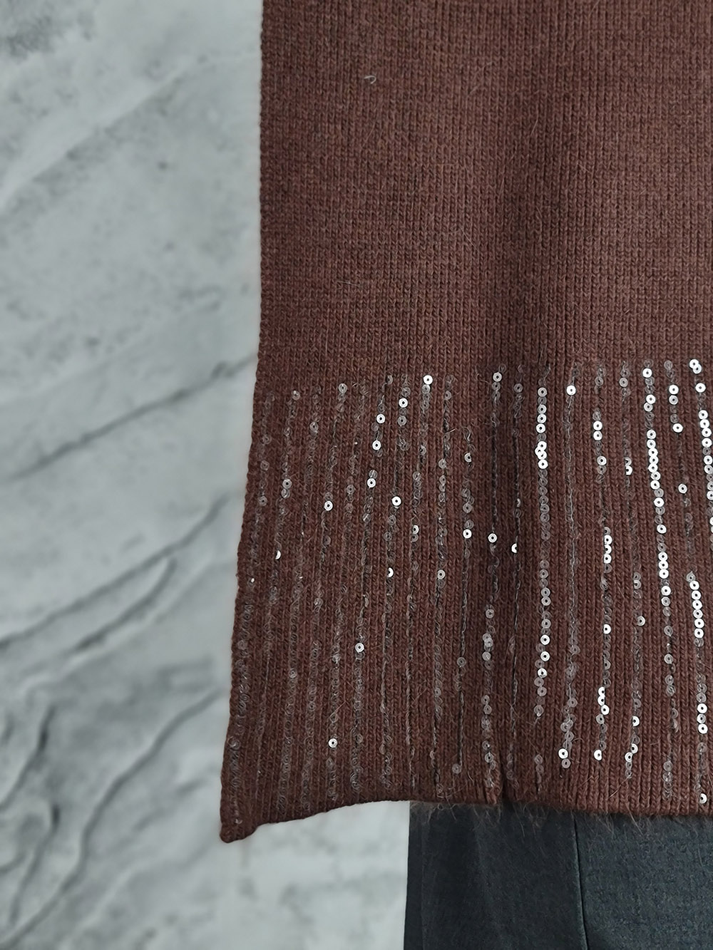 Шарф Alex Max с пайетками шоколад, фотография №2