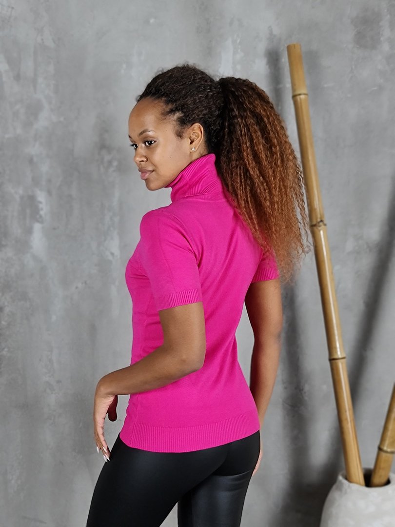 Водолазка EVELIN с коротким рукавом фуксия, фотография №3