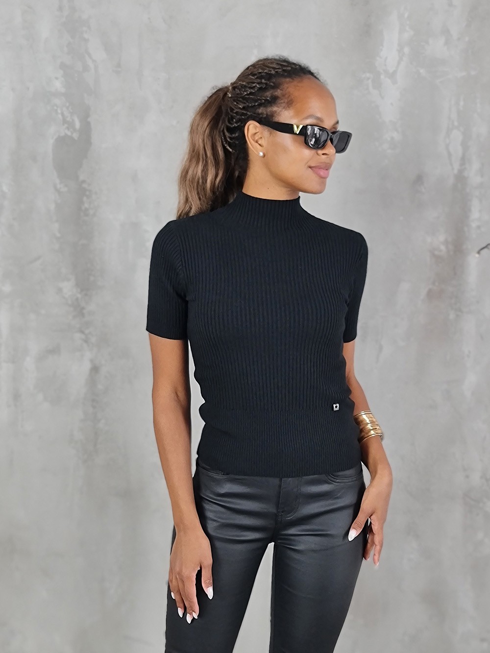 Водолазка J-Clair с коротким рукавом черная, фотография №2