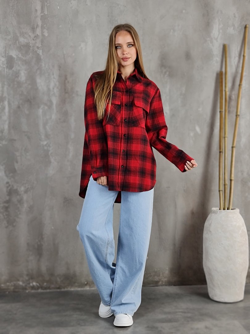 Рубашка King Kong в клетку красно-черная, фотография №2