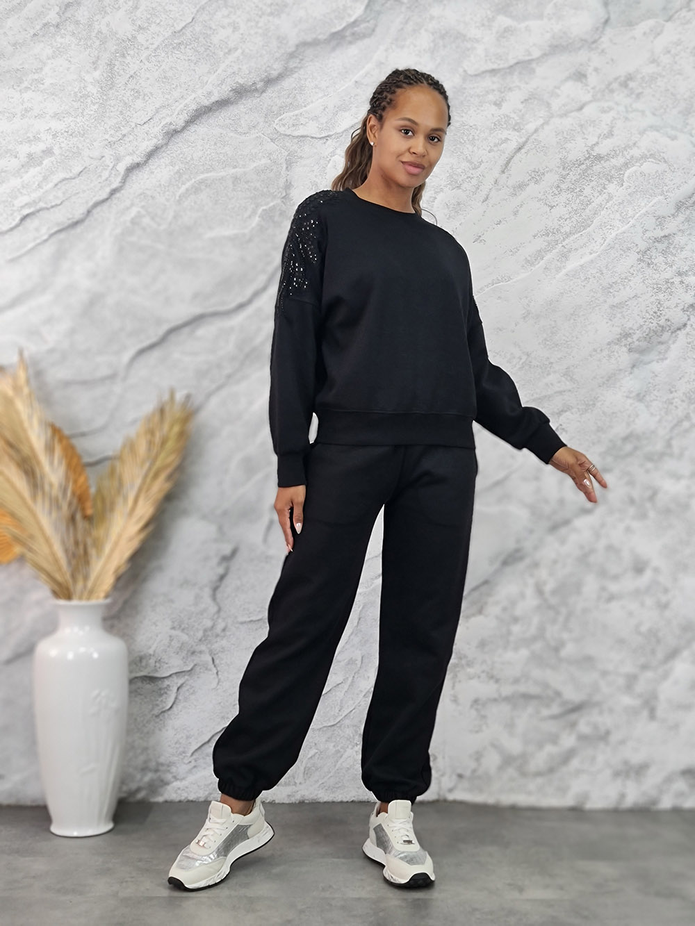 Костюм Please узор на плече черный, фотография №1