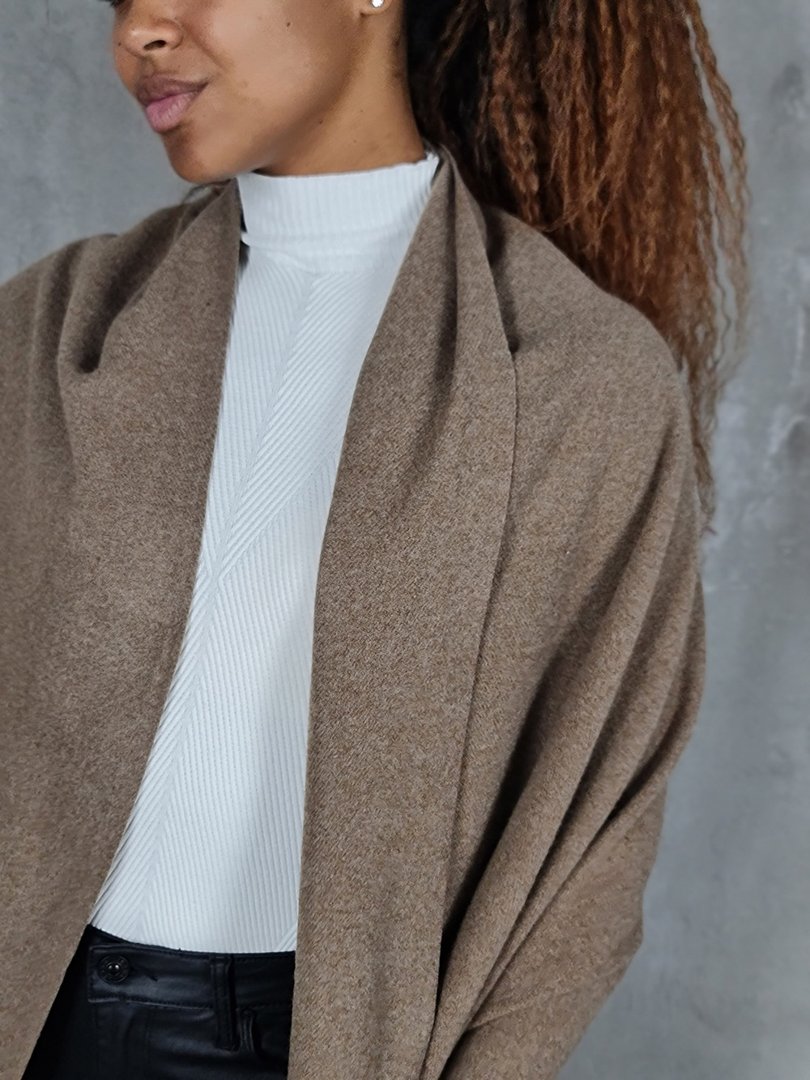 Палантин Grace кашемировый молочный шоколад, фотография №2