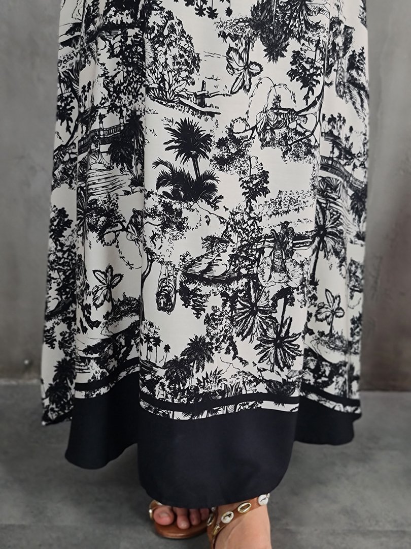 Платье MIHO'S черный принт диор молочное, фотография №4