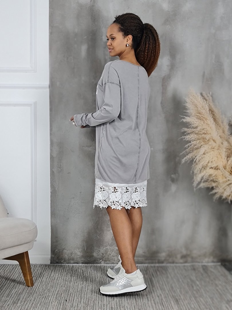 Платье MIHO'S с надписью LOVE серое, фотография №3