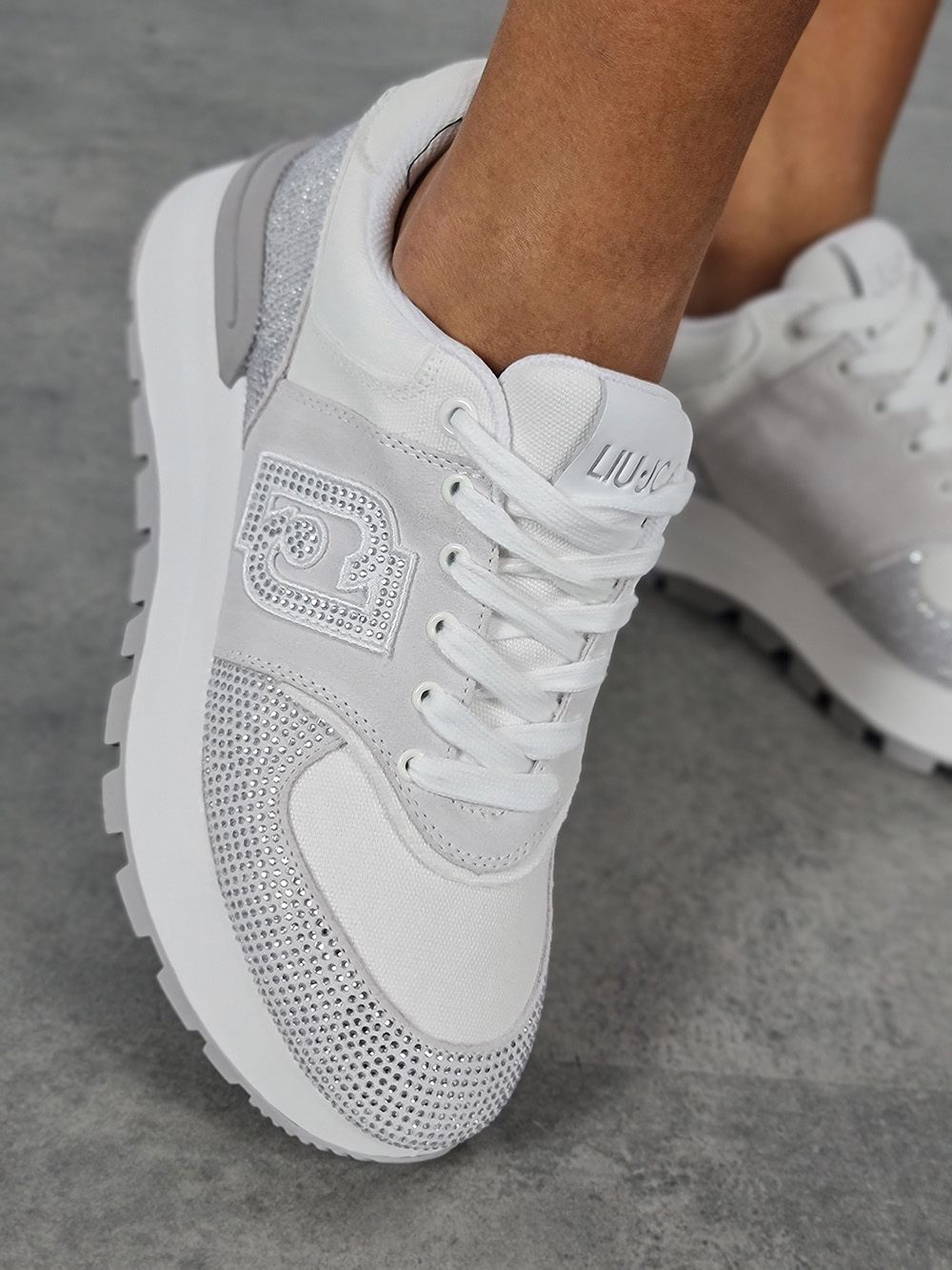 Кроссовки Liu Jo со стразами белые, фотография №3