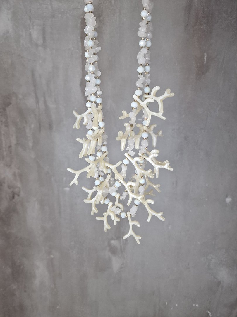 Ожерелье Kontatto тройное молочное , фотография №3