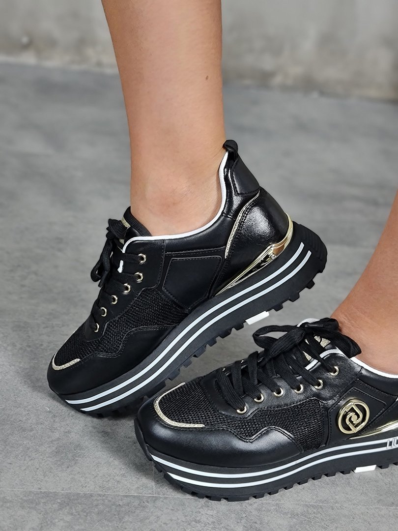 Кроссовки Liu Jo с золотыми вставками черные, фотография №3