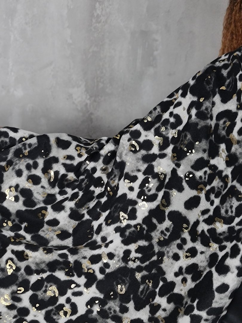 Палантин Katier леопард с золотом серый, фотография №2