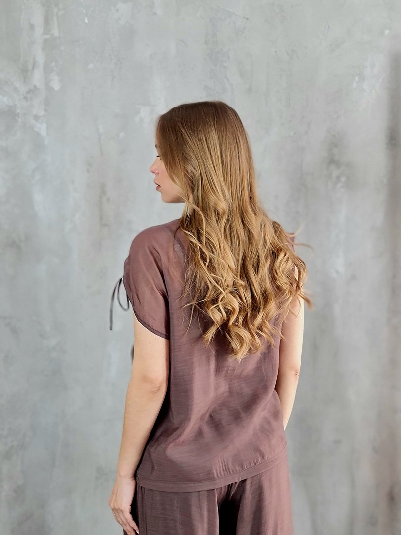 Костюм CLOTHÉ топ с завязками и брюки шоколадный, фотография №4