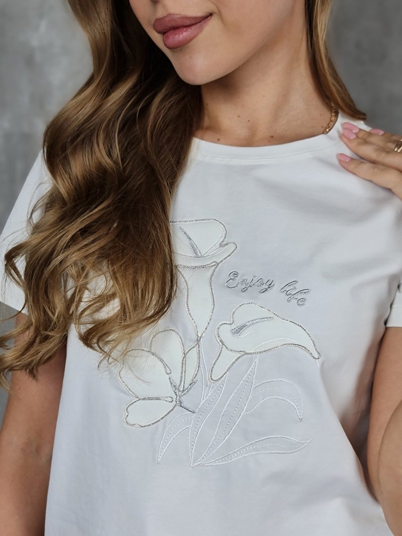 Футболка li.fe style с каллами белая, фотография №2