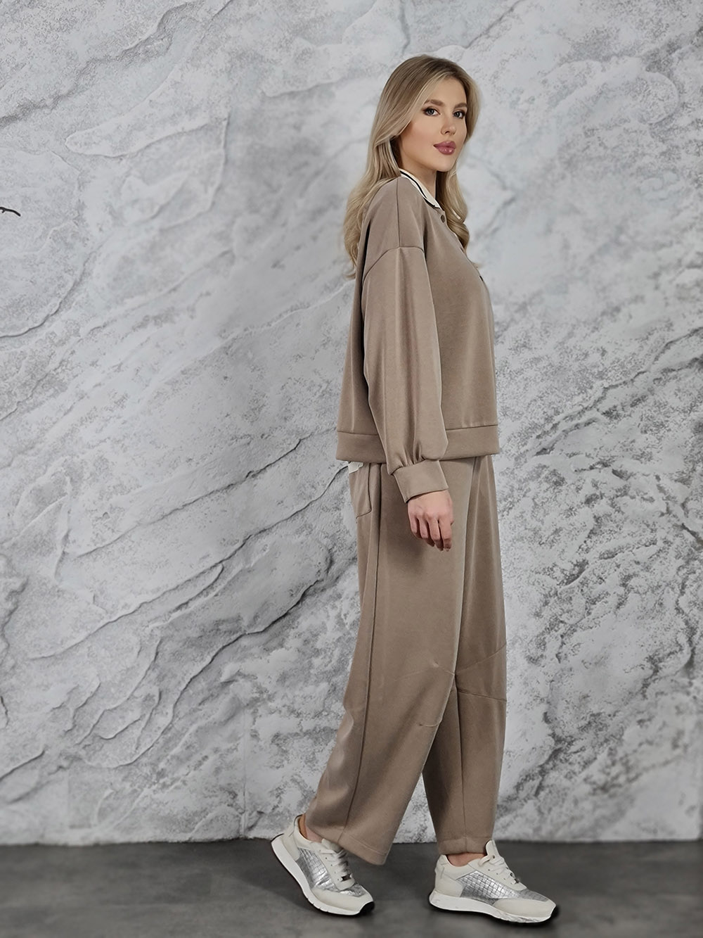 Костюм Dixie поло брюки на резинке "soft life" тауп, фотография №3