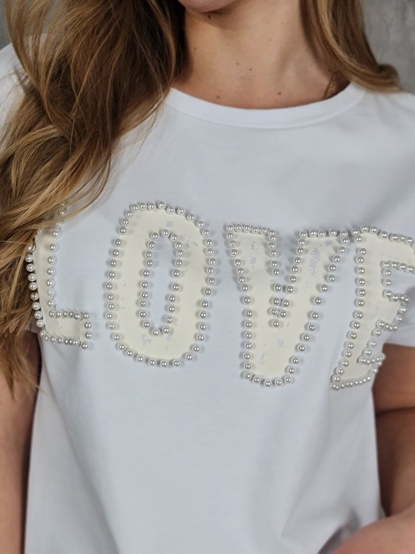 Футболка MIHO'S с надписью LOVE белая, фотография №2