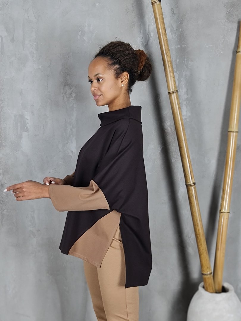 Туника Paquito с широким воротником коричневая, фотография №2