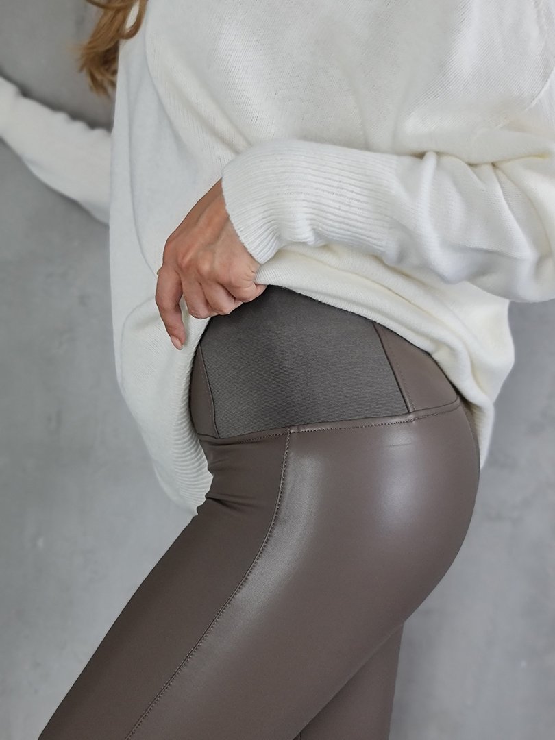 Легинсы Gondola Blu с плотными резинками на поясе шоколад, фотография №2