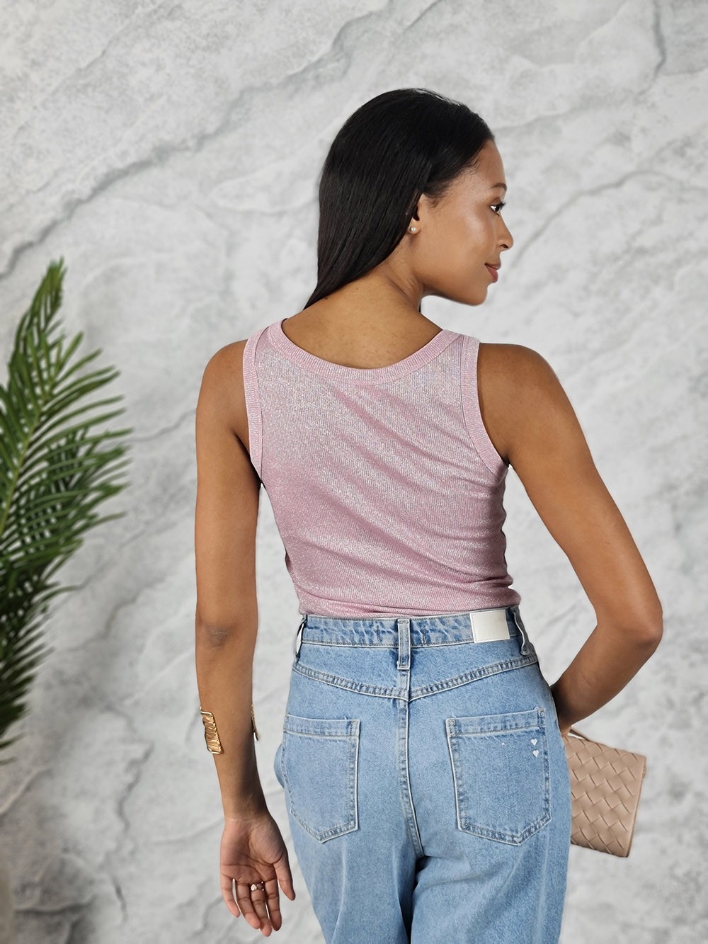 Топ Vicolo с люрексом пудровый, фотография №2