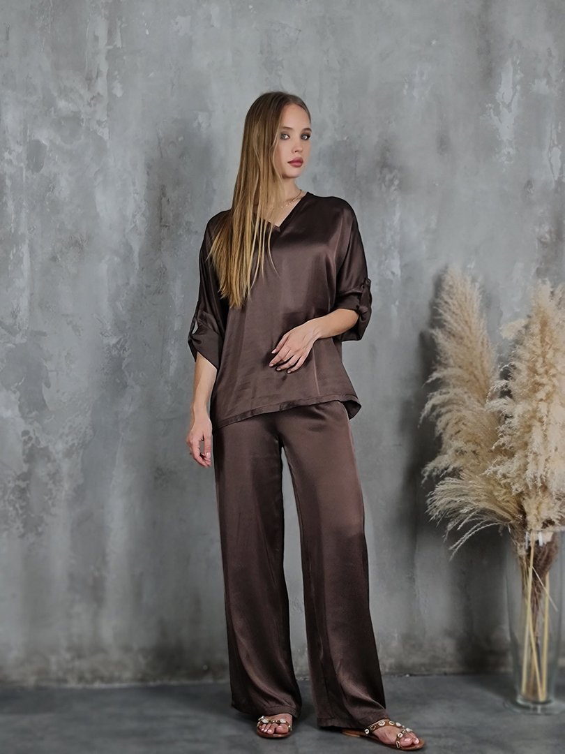 Костюм CLOTHÉ атласный шоколад, фотография №2