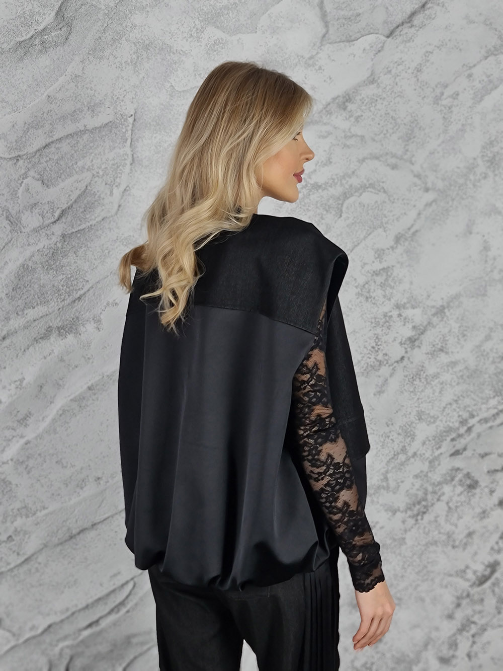 Жилет imperial атласный снизу черный, фотография №2