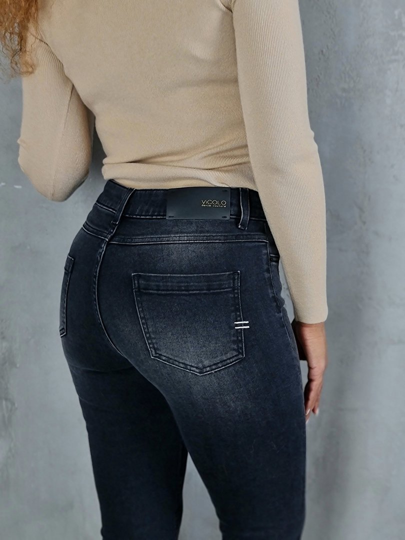 Джинсы Vicolo клёш тёмно-серые , фотография №7