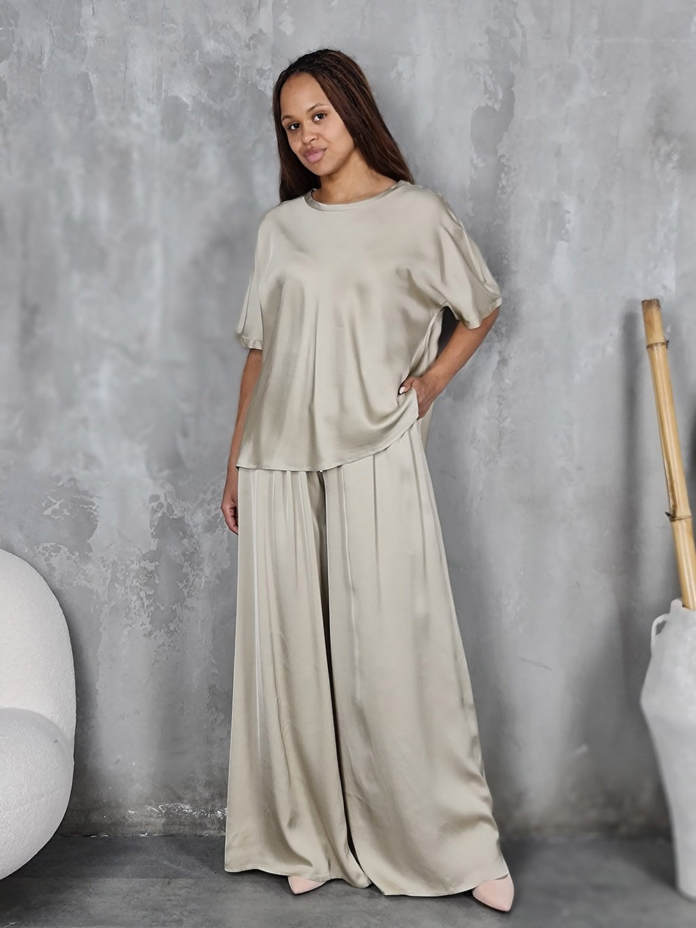 Костюм CLOTHÉ футболка + брюки кремовый, фотография №1