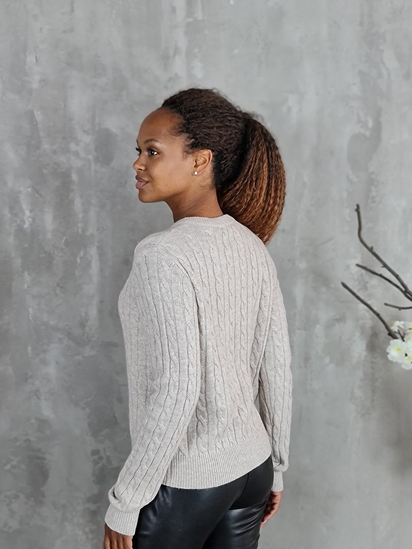 Кардиган Lara плетение "косичка" кремовый, фотография №2