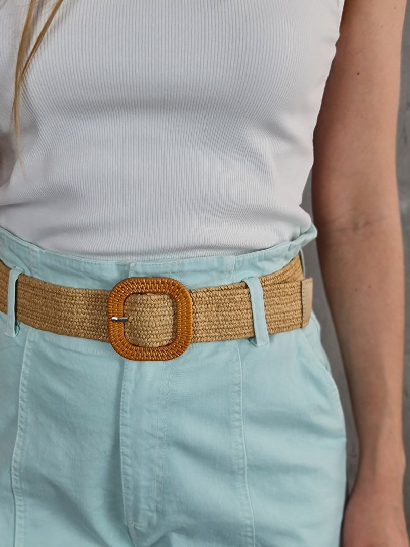 Шорты Please с ремешком плетенкой ментол , фотография №5