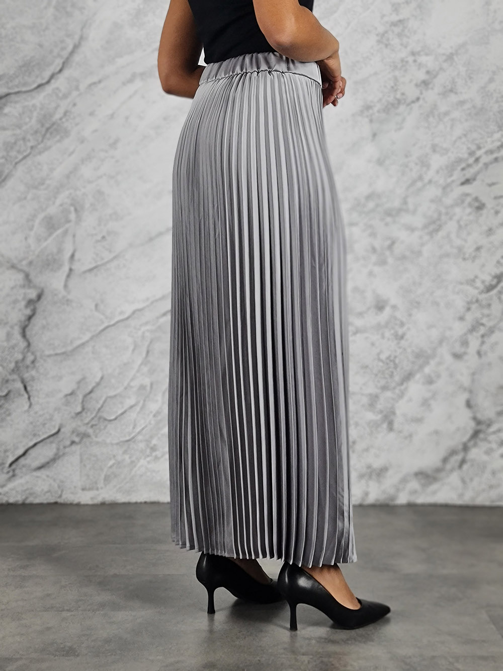 Юбка CLOTHÉ атласная плиссе серая, фотография №3