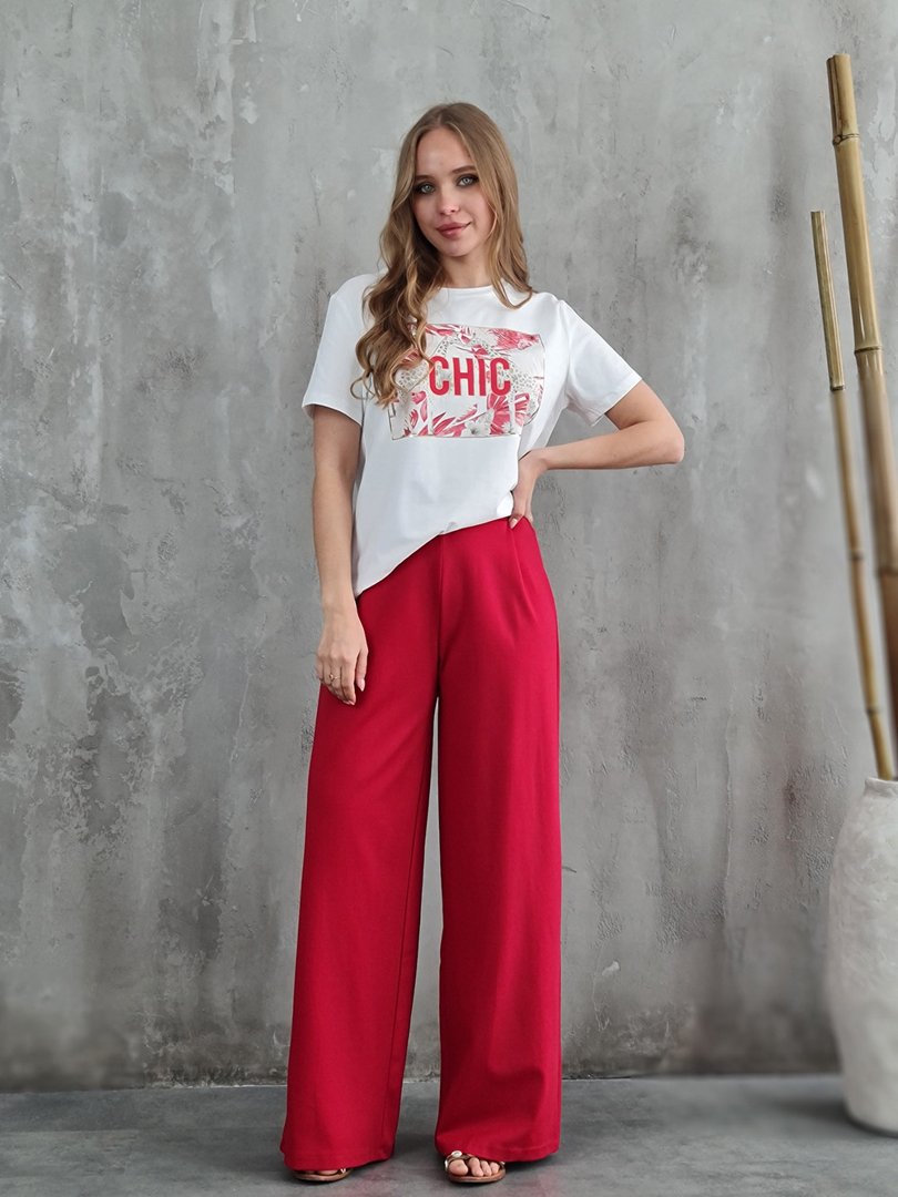 Брюки Vicolo на резинке красные, фотография №3