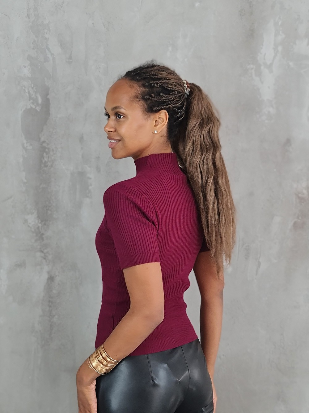 Водолазка J-Clair с коротким рукавом винная, фотография №2