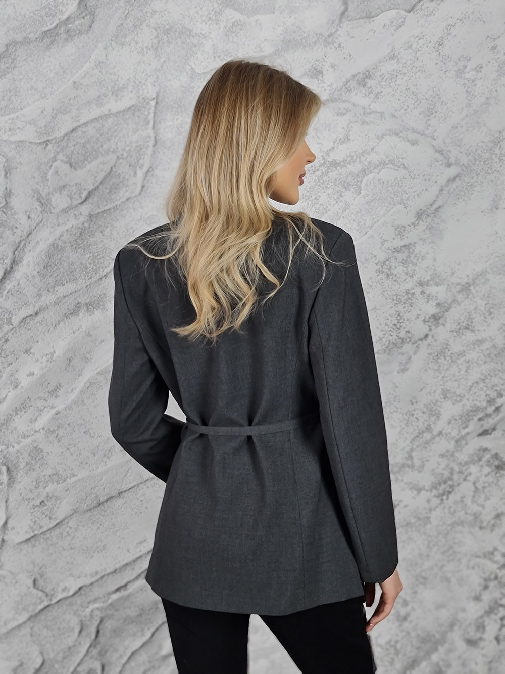 Пиджак Imperial с тонким ремнем серый, фотография №3