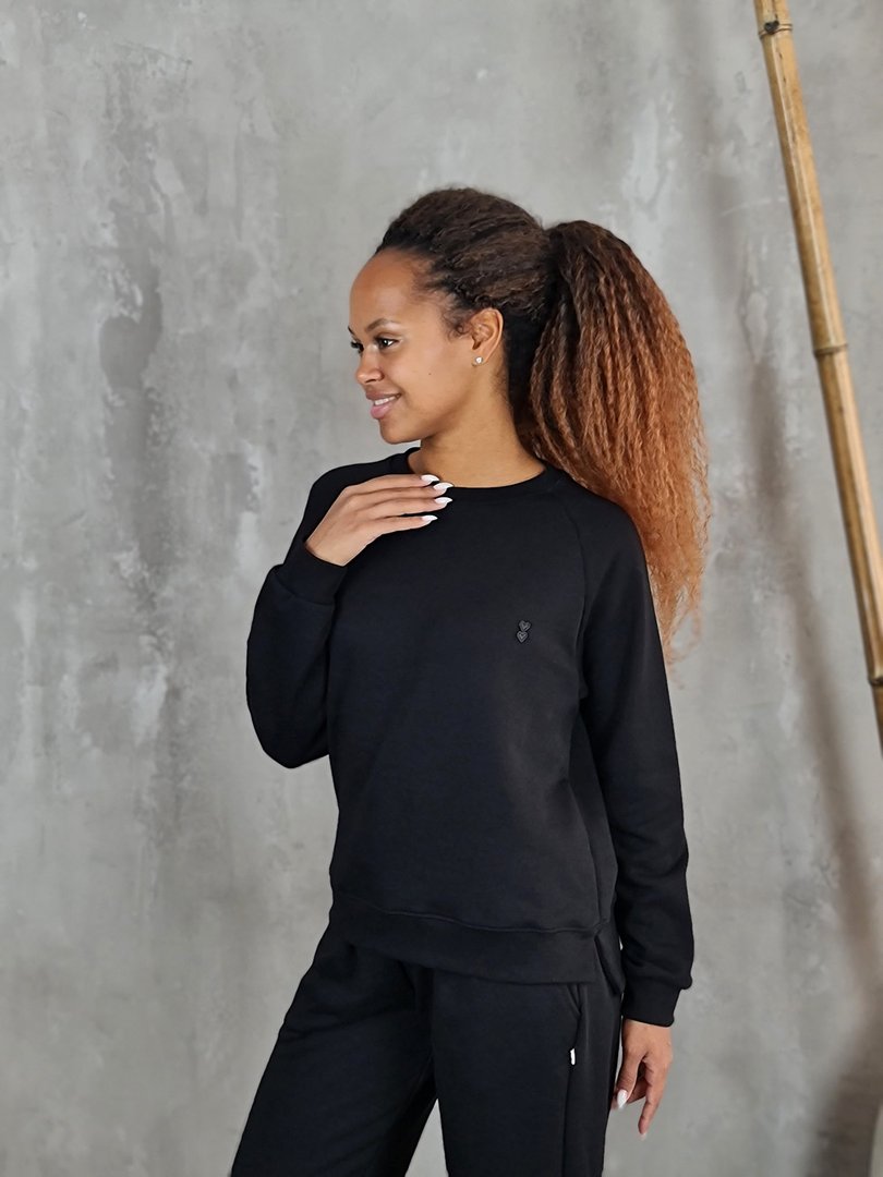 Костюм PLEASE худи с брюками на резинке черный, фотография №4