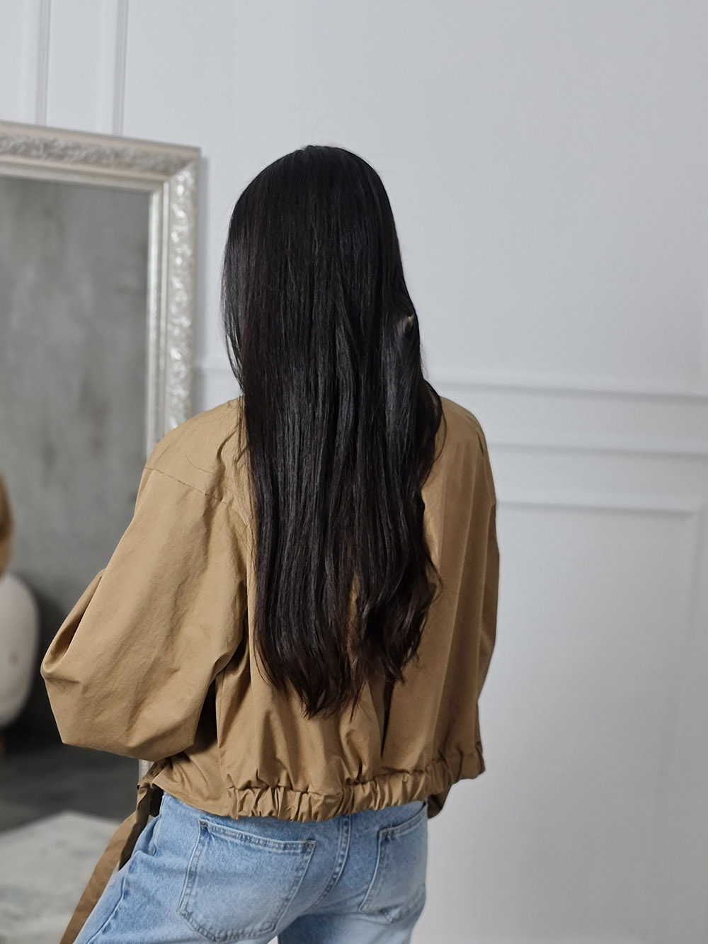 Куртка Mitica&co с жабо песочная  , фотография №3