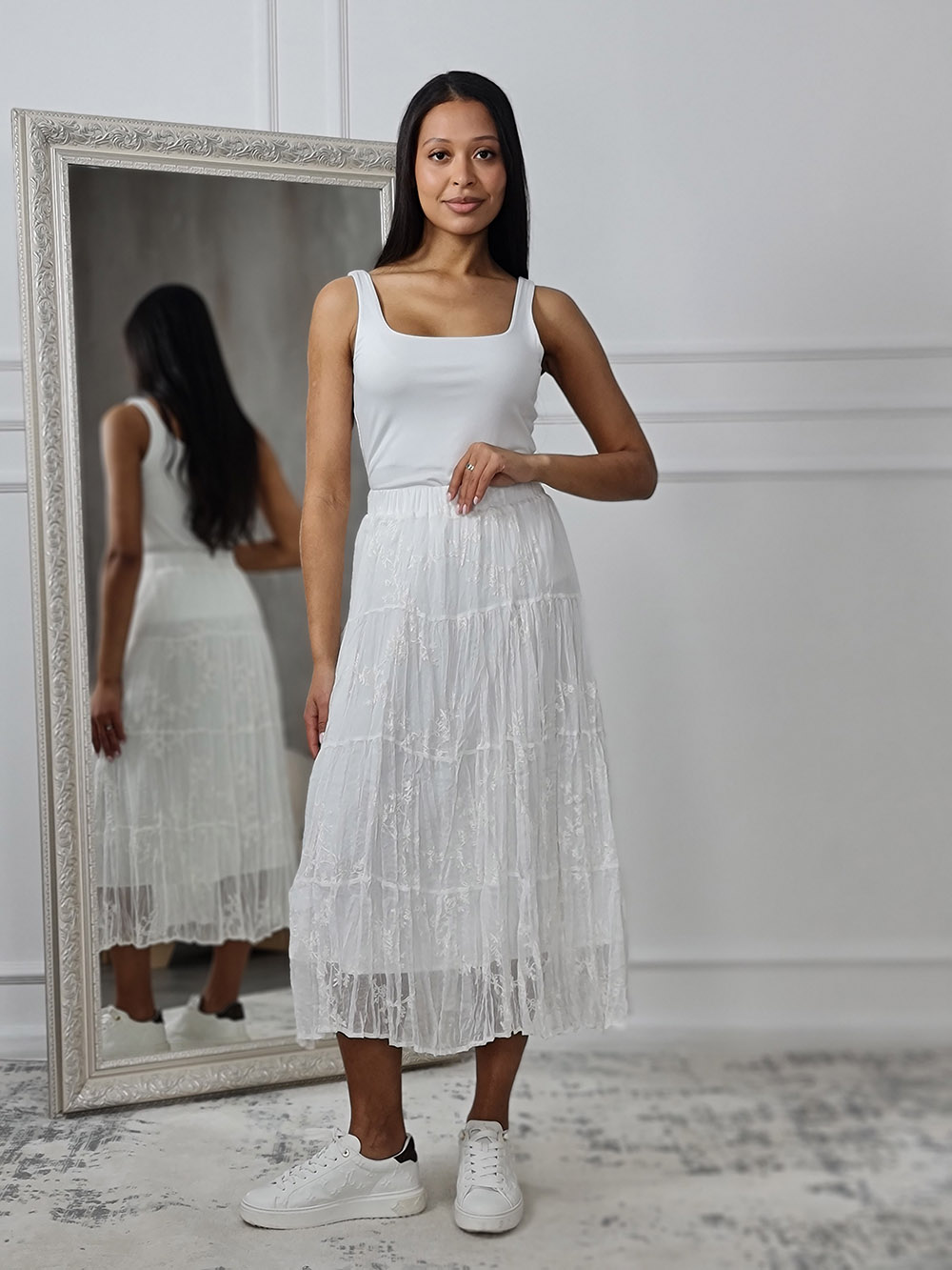 Юбка Mitica&co  кружевная макси белая, фотография №1