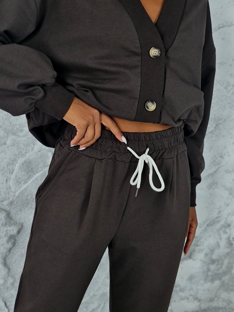 Костюм ONE LOVE кардиган и брюки шоколад, фотография №2