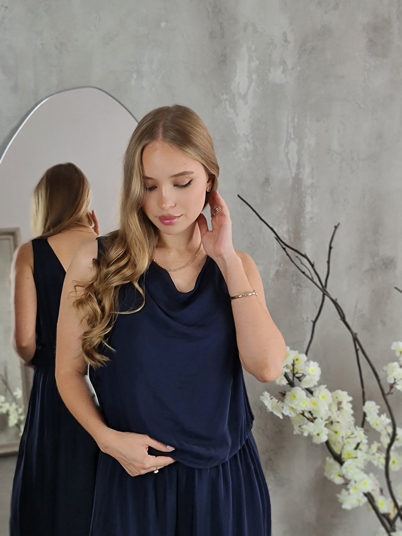 Комбинезон Silk New в пол синий, фотография №3