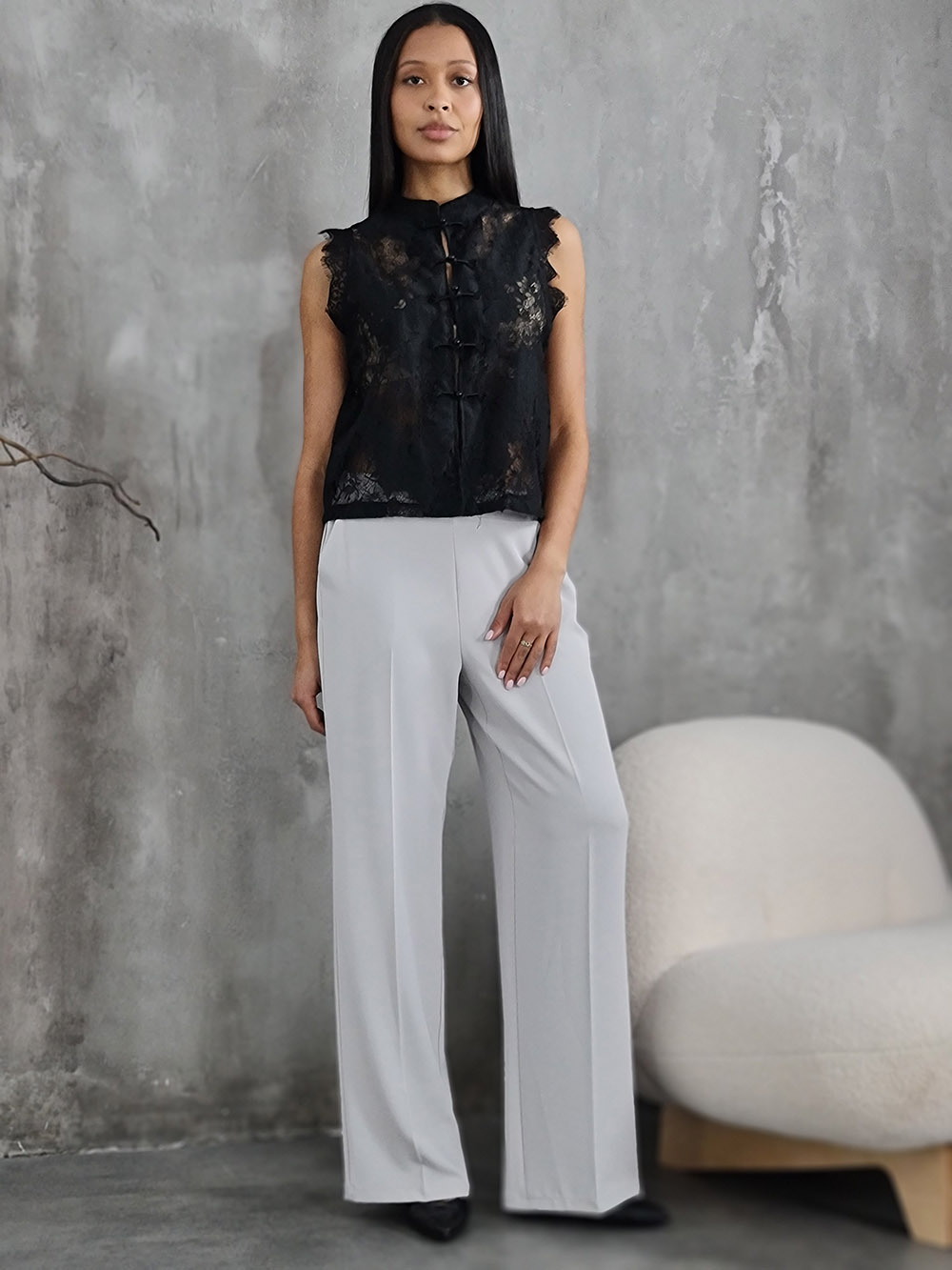 Брюки imperial резинка сзади светло-серые, фотография №2