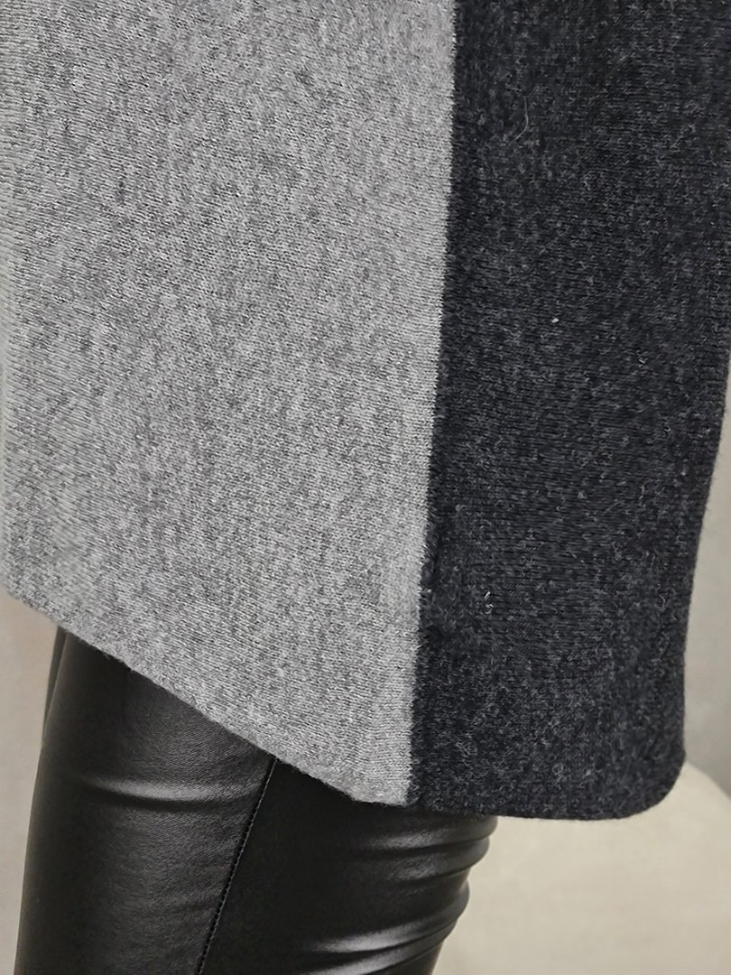 Водолазка Cashmere Blend с кашемиром двухцветная черная/серая, фотография №4