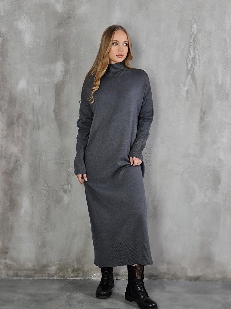 Платье CLOTHÉ вязаное макси графит , фотография №2