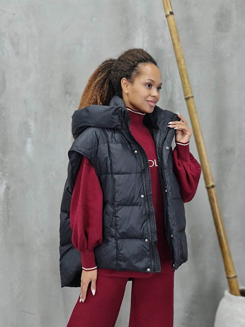 Жилет STAR натуральный пух черный, фотография №2